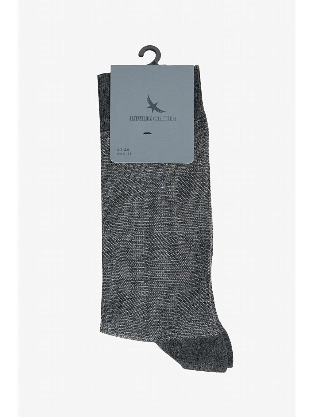 Erkek Koyu Gri Tekli Standart Fit Desenli Modal Esnek Çorap