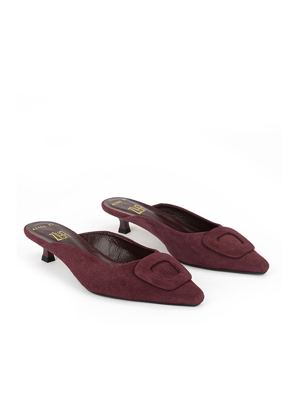 Kadın Hakiki Deri Topuklu Terlik 1611059Z65100 Bordo-1
