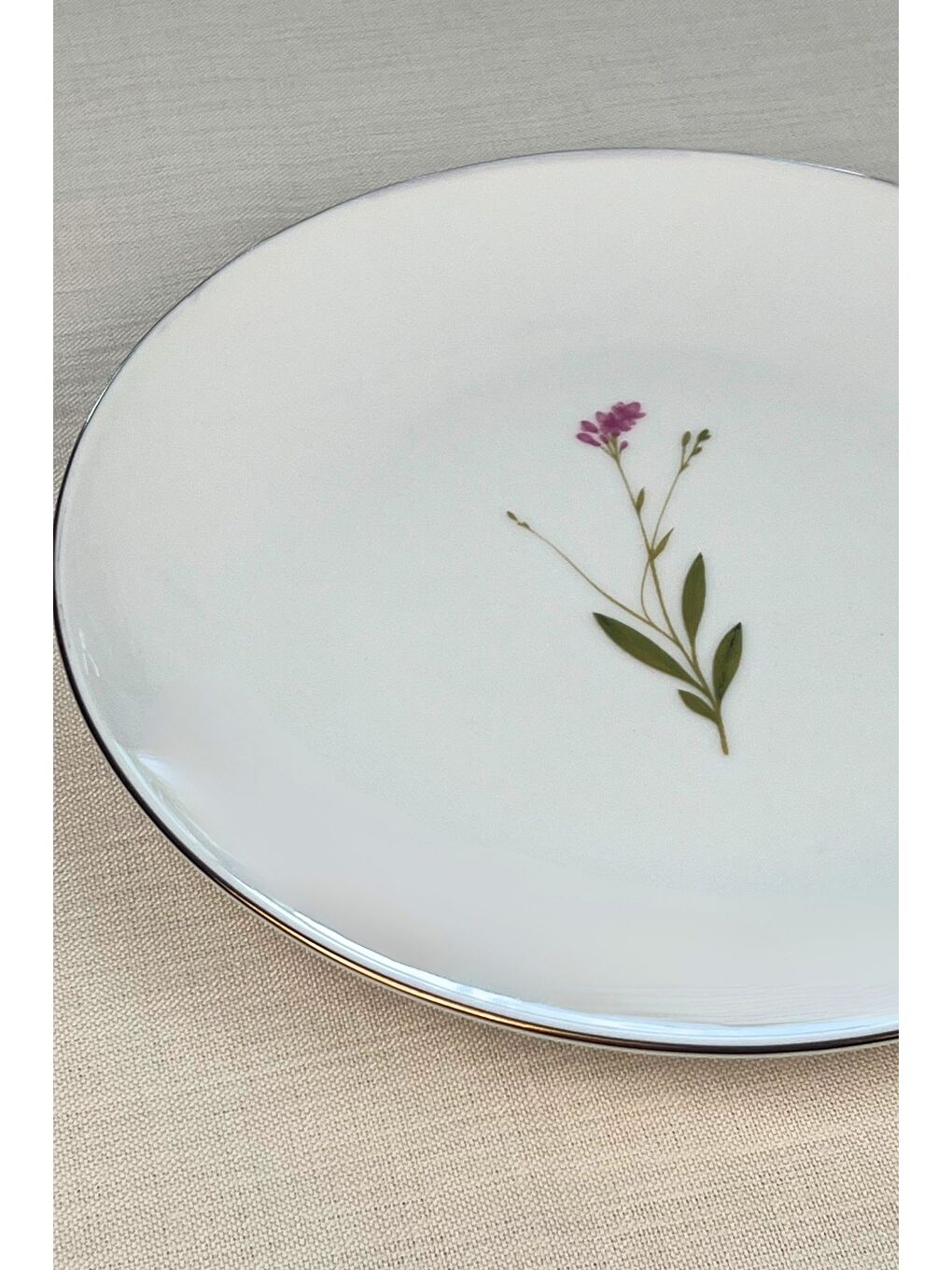 Karışık Porselen Natura Çuha Altın Yaldız Servis Tabağı 24,50cm 6 lı-3