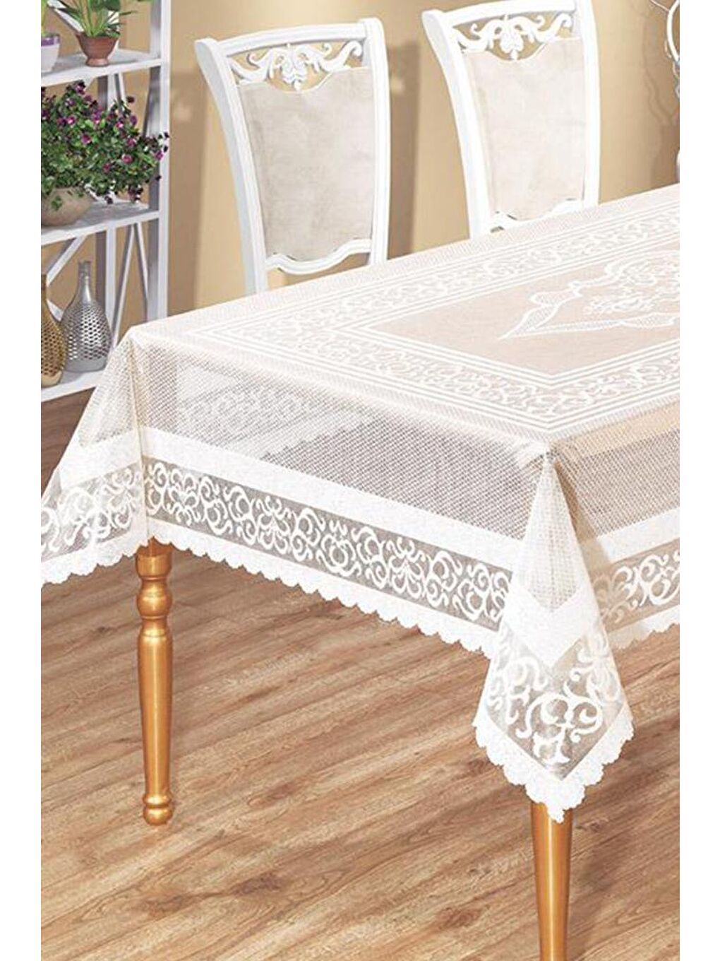 Venessi Örme Pano Desenli Masa Örtüsü Turkuaz-1