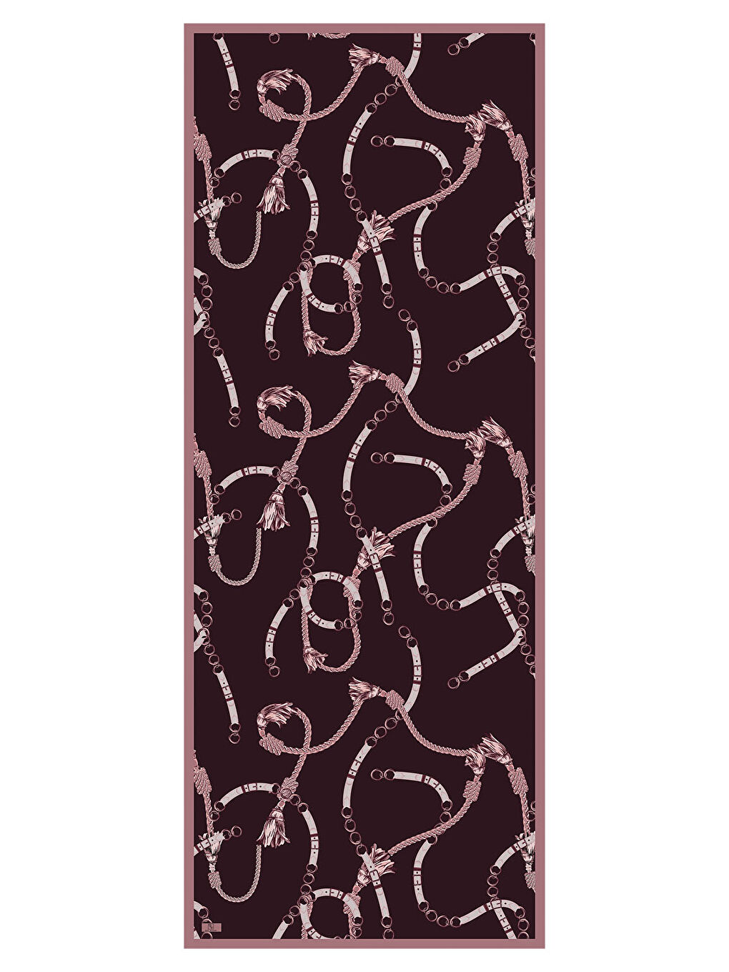Mor Pamuk Twill Şal Linkage Mürdüm Eriği-4