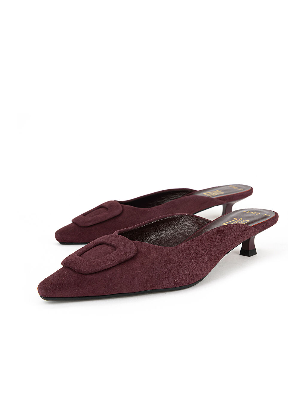 Kadın Hakiki Deri Topuklu Terlik 1611059Z65100 Bordo-5