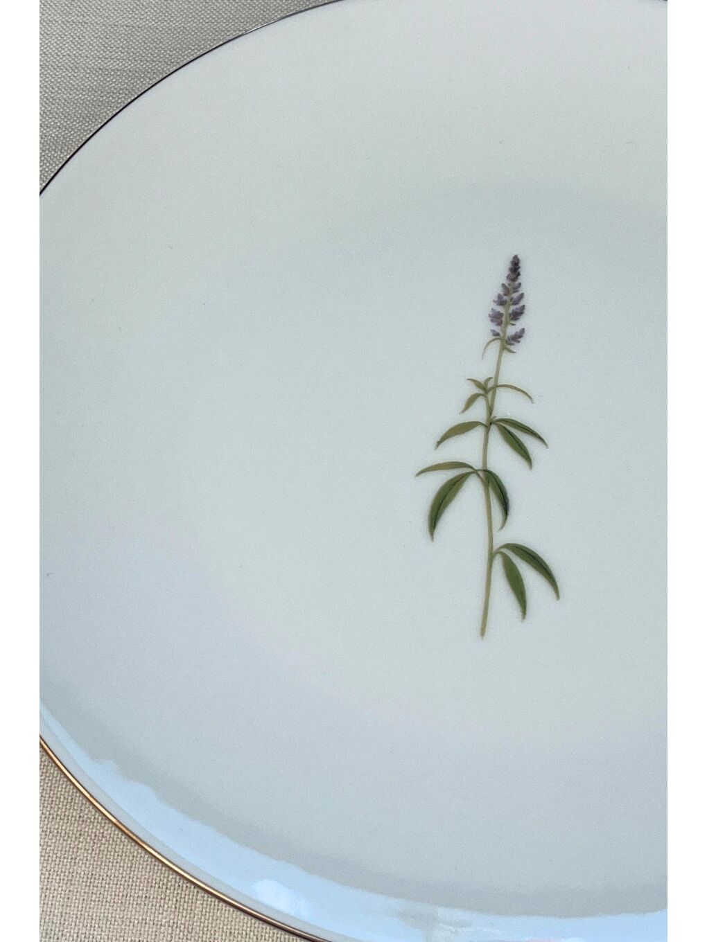 Karışık Porselen Natura Salkım Altın Yaldız Servis Tabağı 24,50cm 4 lü-3