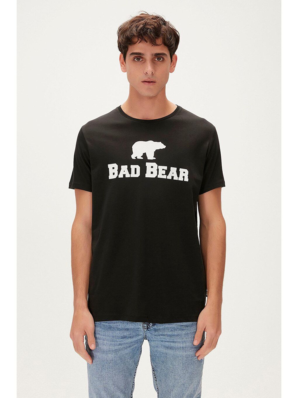 Bad Bear Siyah Bear Tee KS T-Shirt Siyah Logo Baskılı King Size Erkek Tişört