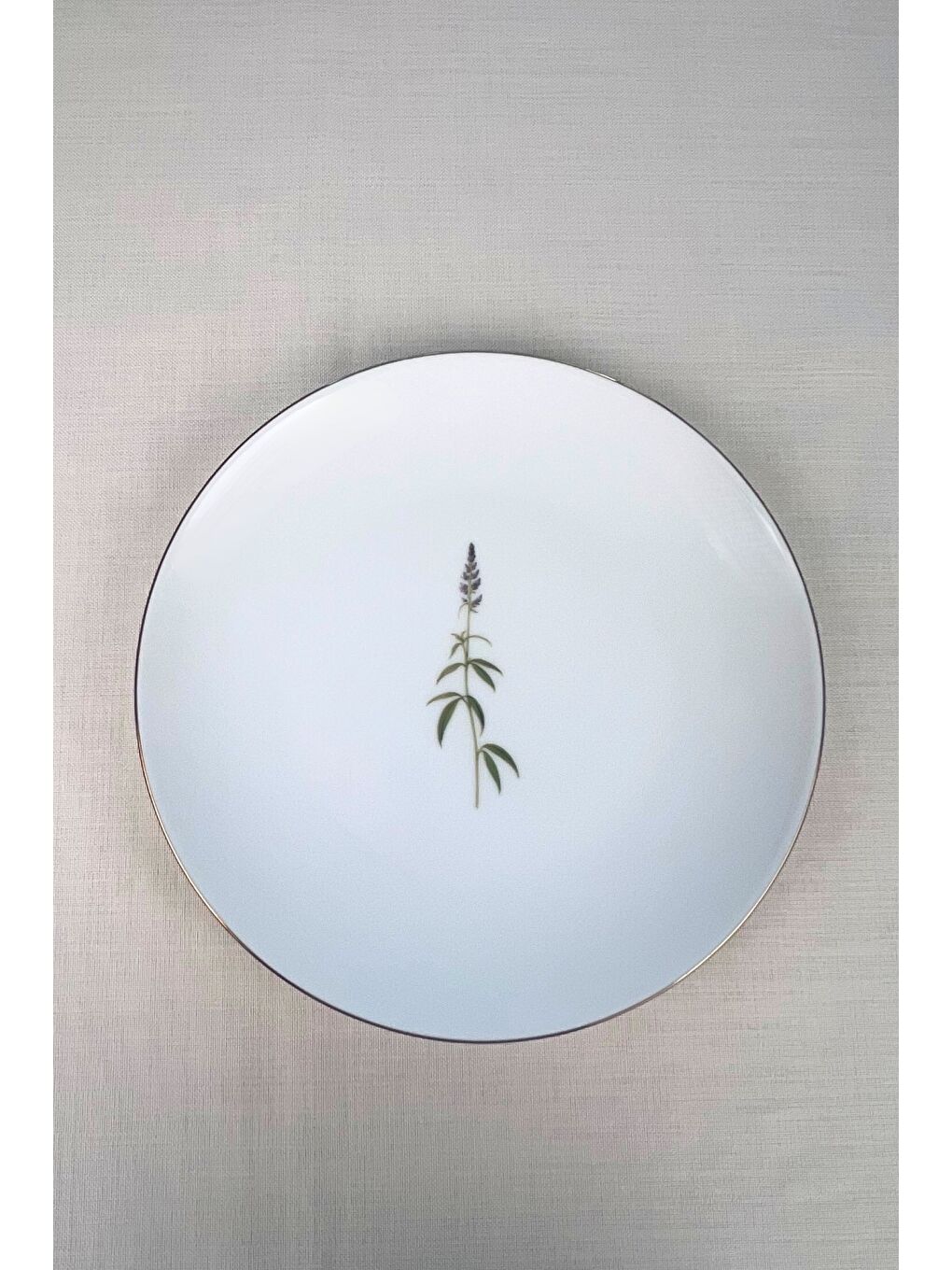 Karışık Porselen Natura Salkım Altın Yaldız Servis Tabağı 24,50cm 6 lı-2