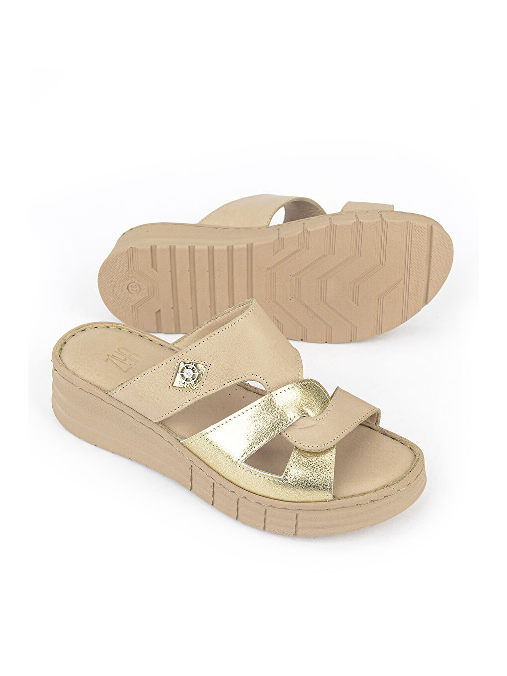 Kadın Hakiki Deri Konfor Terlik 1611008Z453 Bej-3