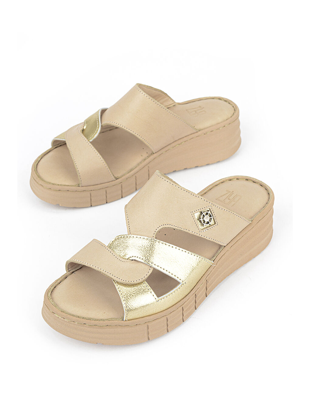 Kadın Hakiki Deri Konfor Terlik 1611008Z453 Bej-4