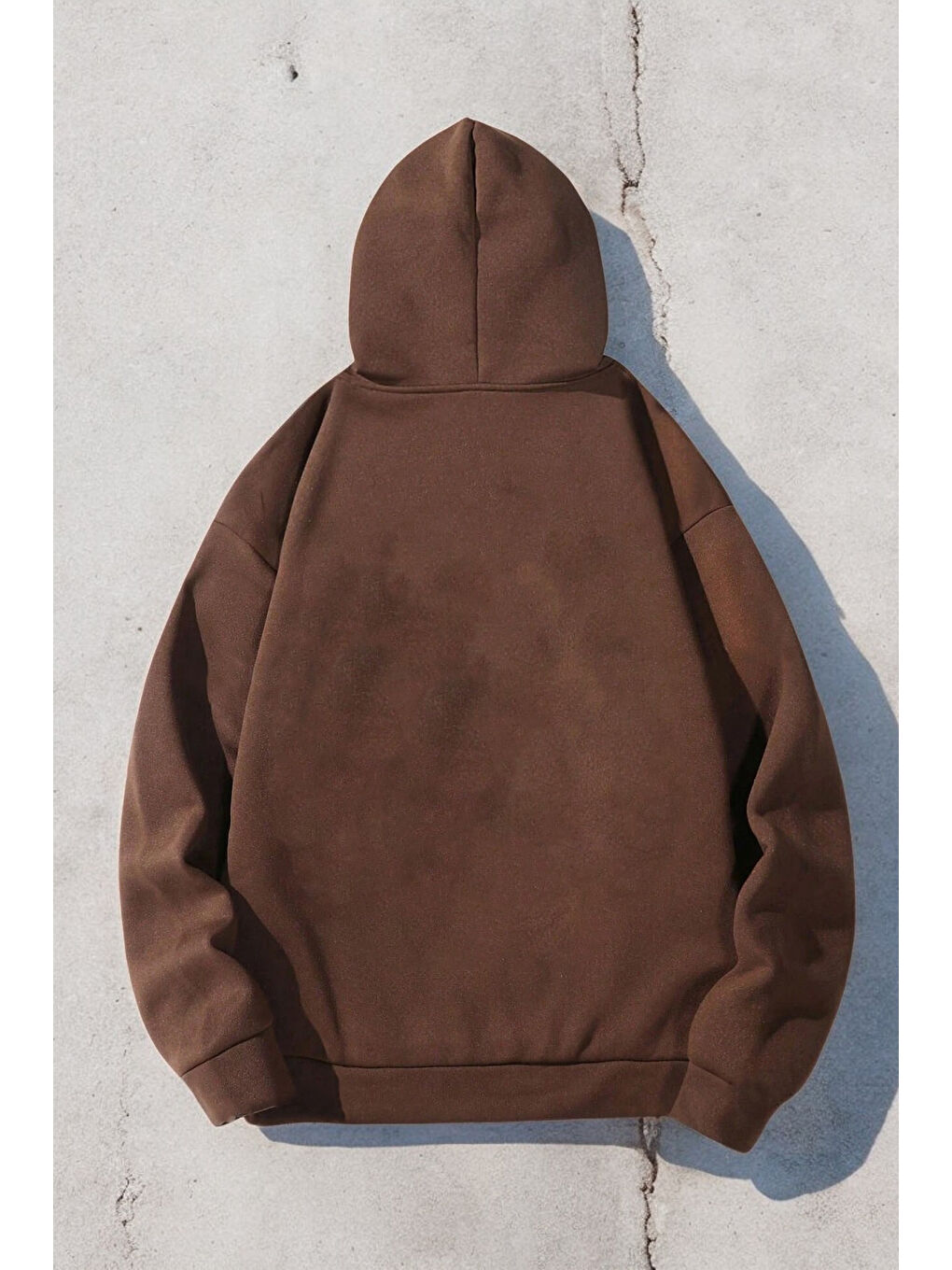 uyguntarz Açık Kahverengi Looking Baskılı Oversize Sweatshirt - 1