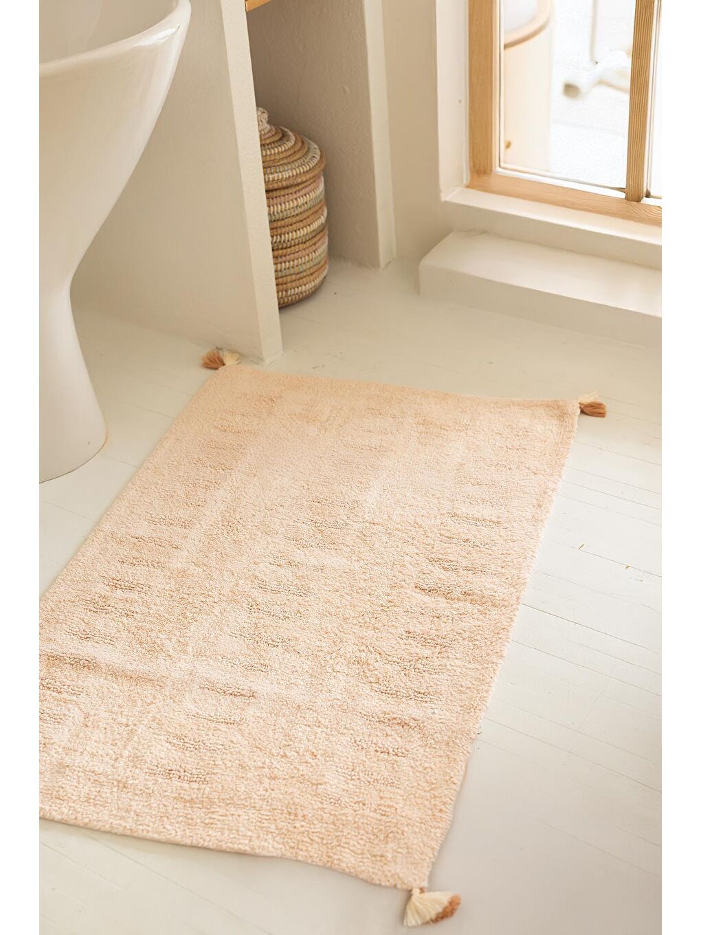 Pembe Togo Tekli Banyo Paspası %100 Pamuk 70x110 Somon-1