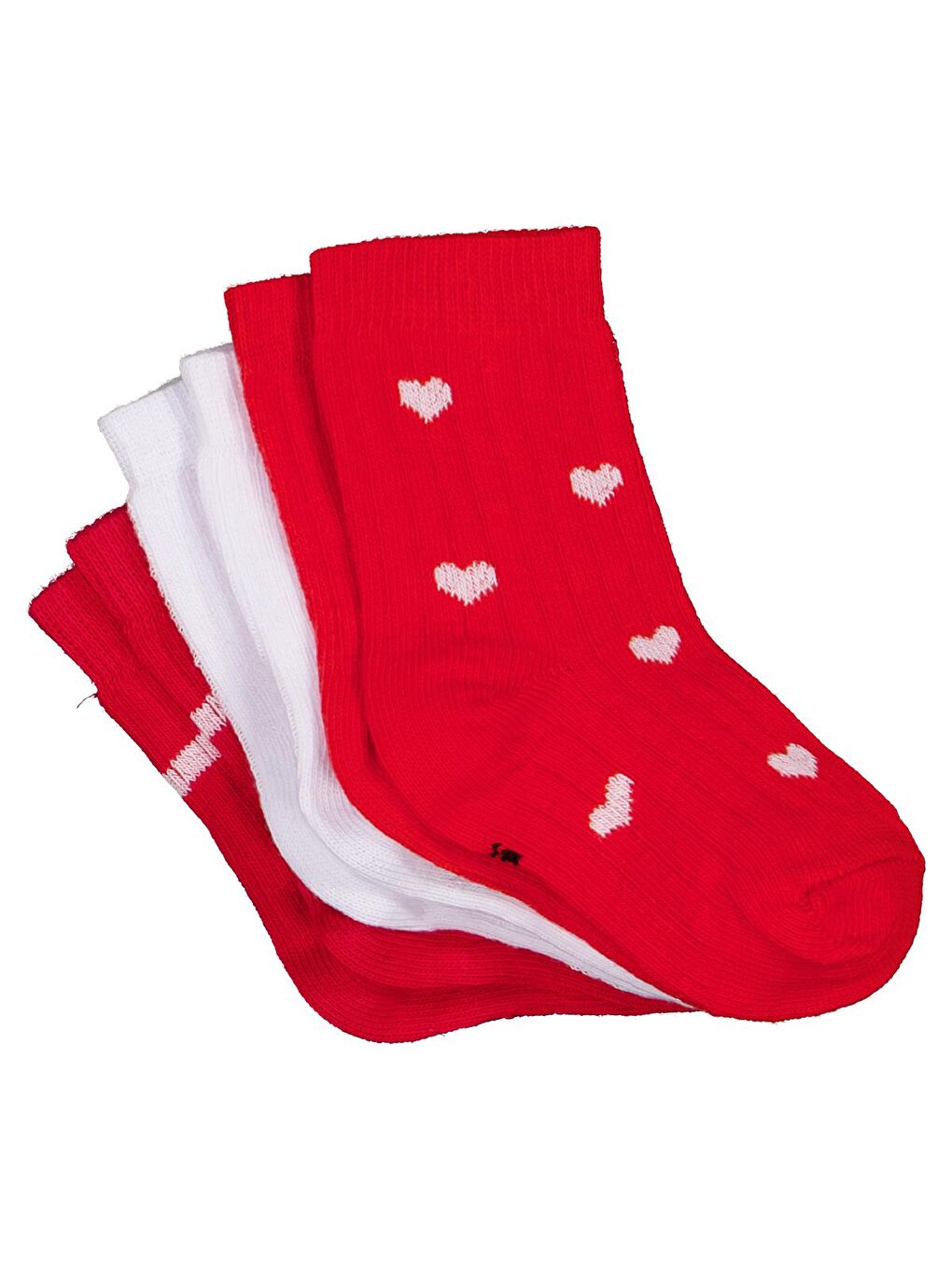 Beyaz Baby Kalp 3'lü 6-18 Ay Bebek Kız Çorap Set - Standart-1