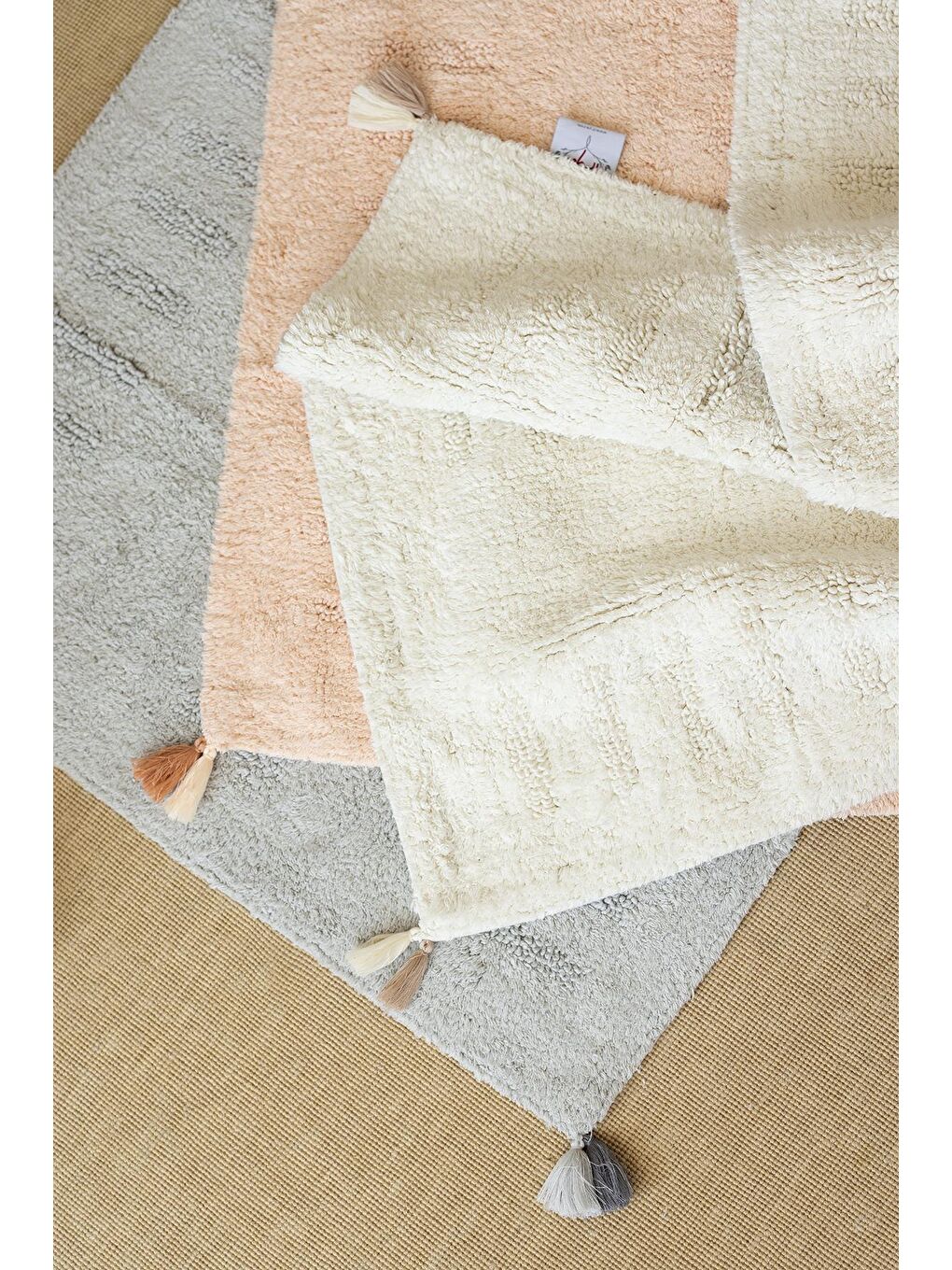 Togo 2’li Takım Banyo Paspası %100 Pamuk 40x60 + 60x90 Ekru-2