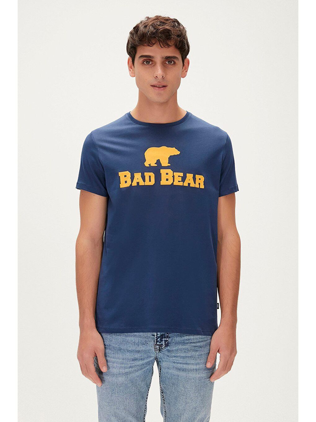 Bad Bear İndigo Bear Tee KS T-Shirt Indigo Mavi Logo Baskılı King Size Erkek Tişört