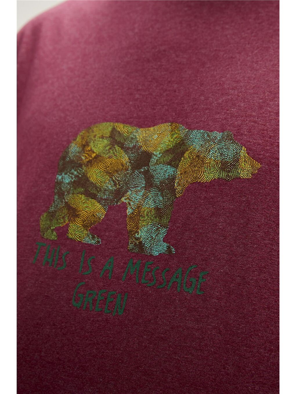 Bad Bear Bordo Re-Finger Recycle Bordo T-Shirt Baskılı Erkek Tişört - 5