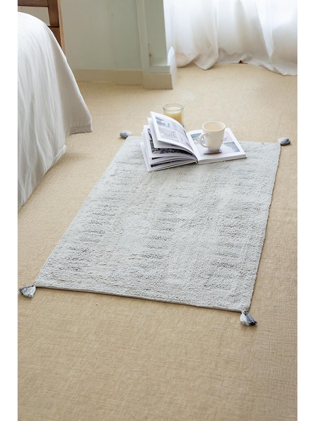 Togo Tekli Banyo Paspası %100 Pamuk 70x110 Gri