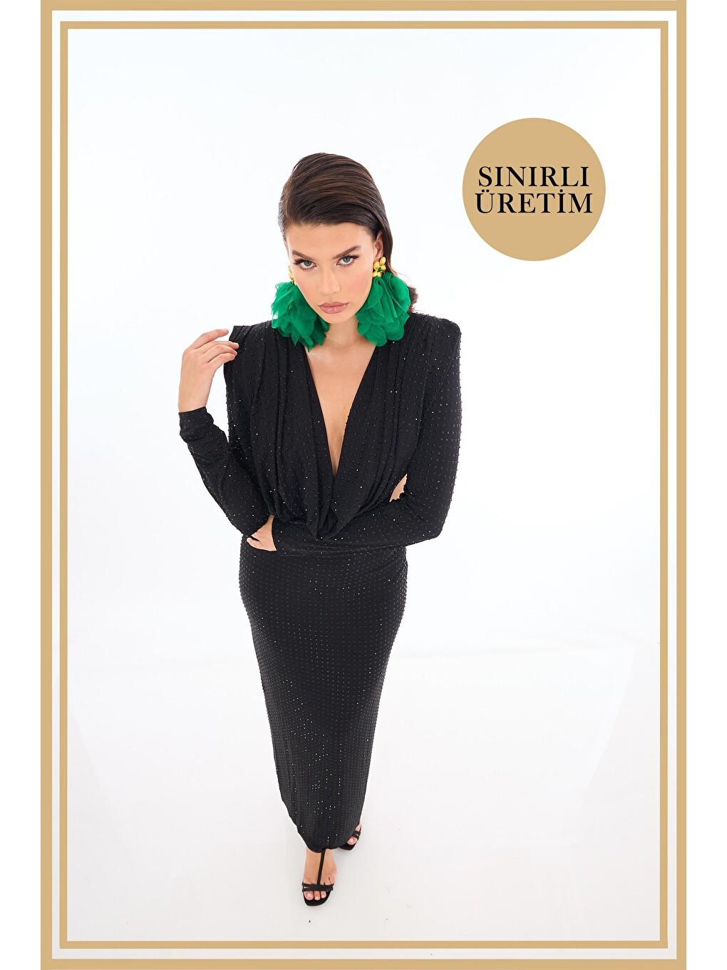 Limited Edition | Valeria Siyah Uzun Elbise-4