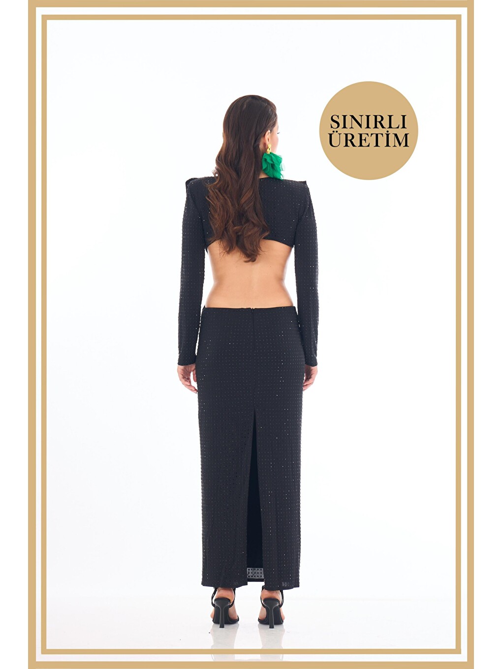 Limited Edition | Valeria Siyah Uzun Elbise-5