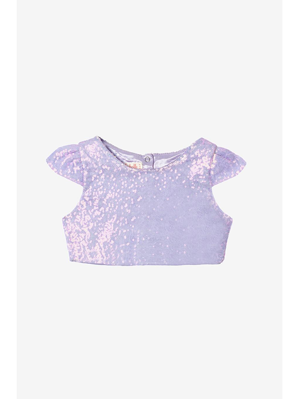 Lila Pullu Kız Çocuk Crop Bluz