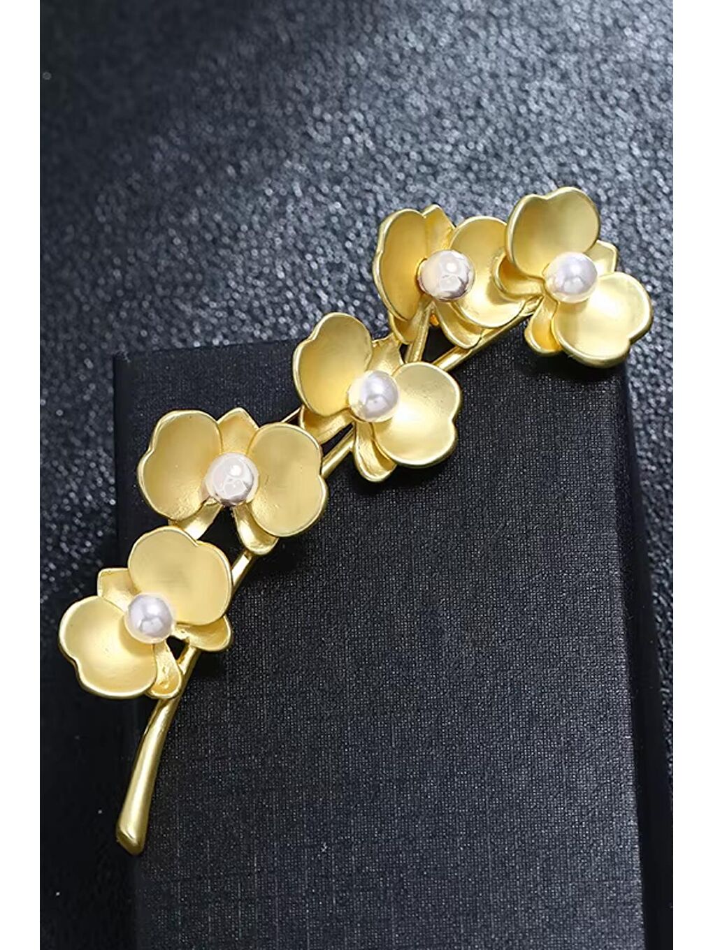 Sarı İnci Dalı Altın Kaplama kadın Broş yaka İğnesi-3