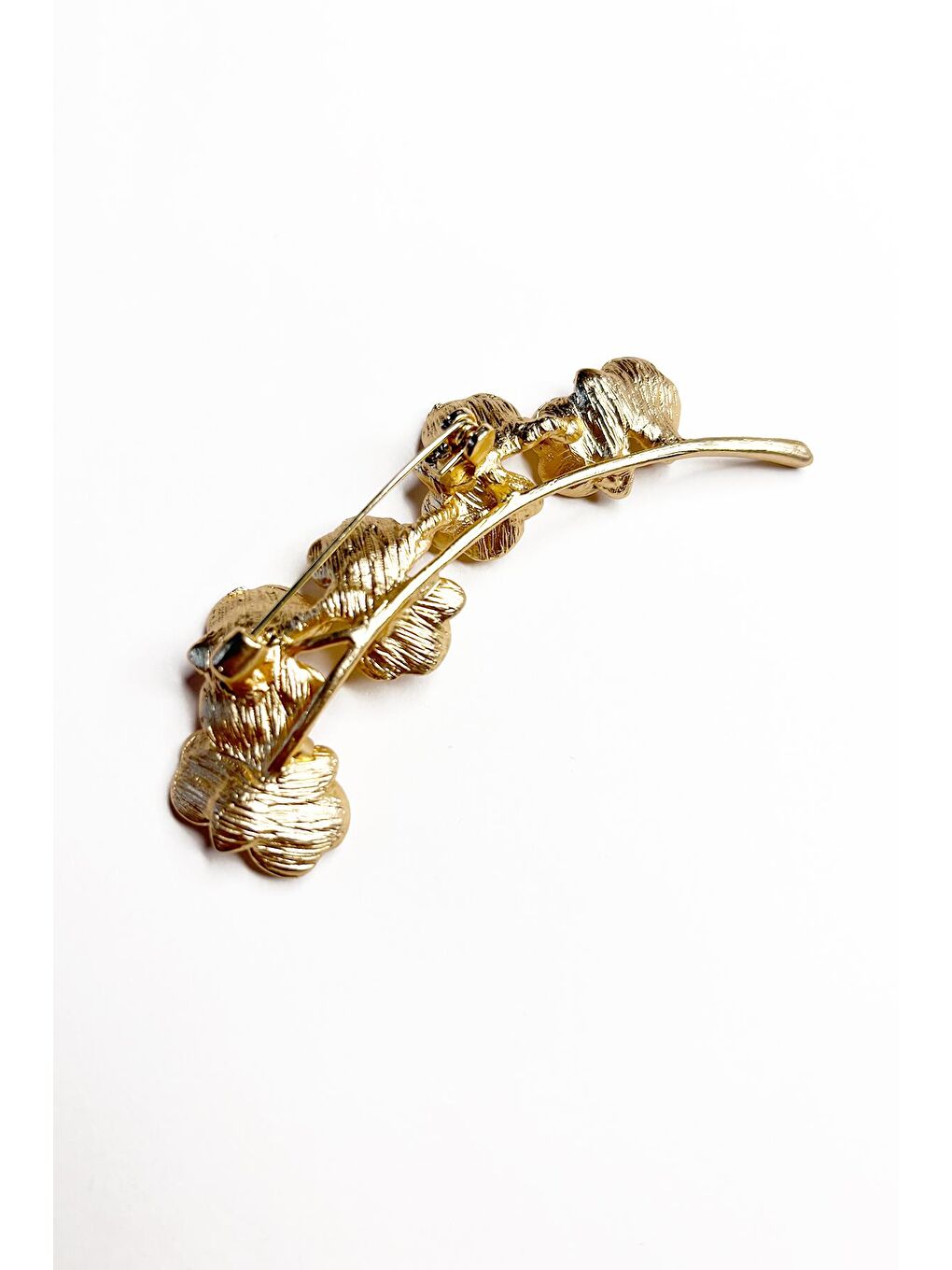 Sarı İnci Dalı Altın Kaplama kadın Broş yaka İğnesi-5