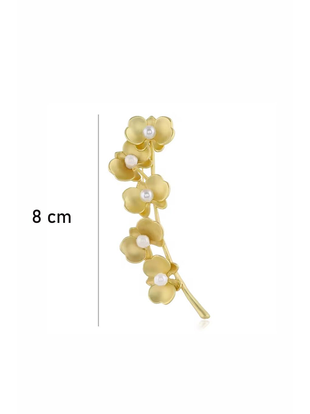 Sarı İnci Dalı Altın Kaplama kadın Broş yaka İğnesi-6