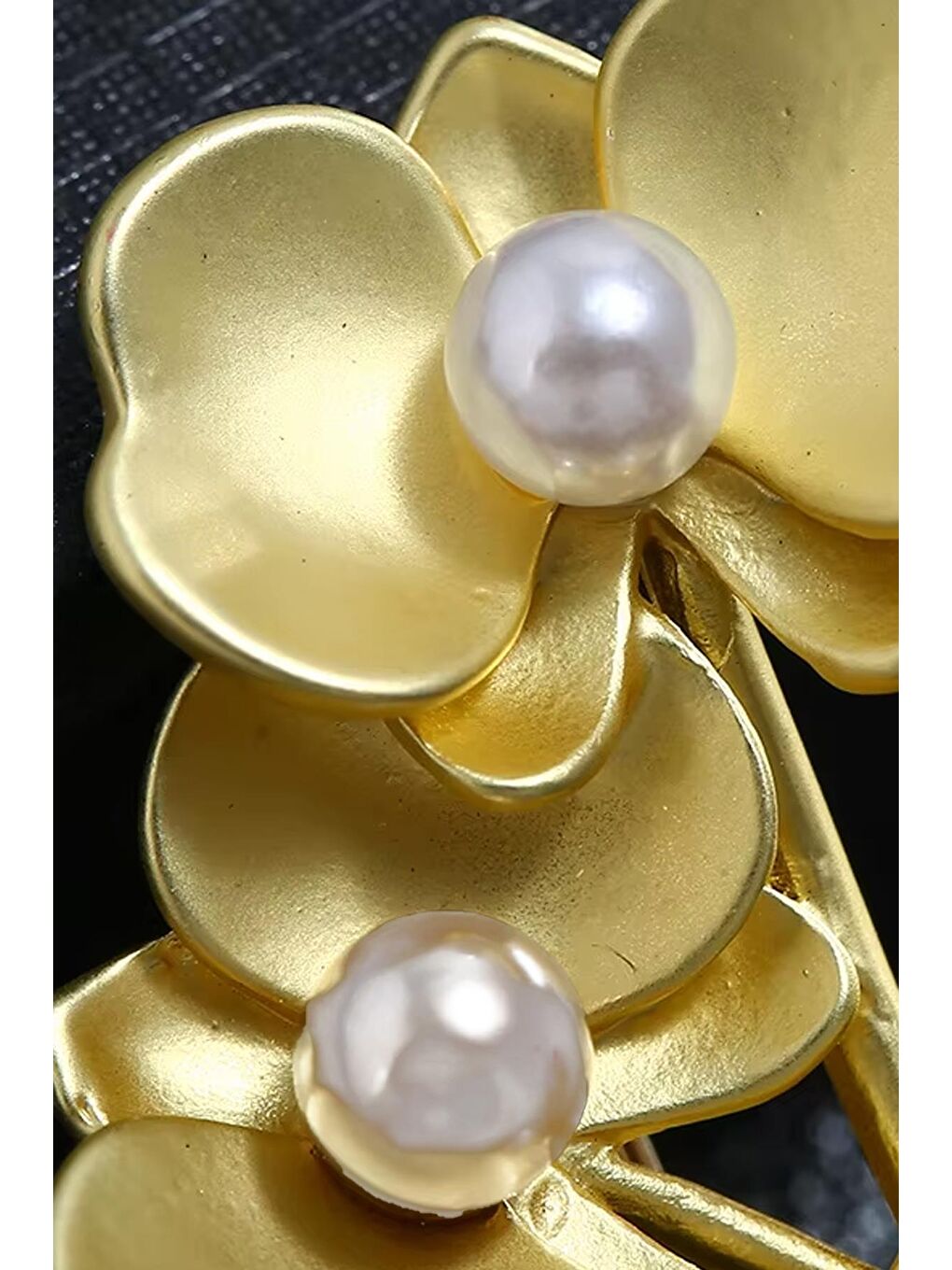 Sarı İnci Dalı Altın Kaplama kadın Broş yaka İğnesi-7