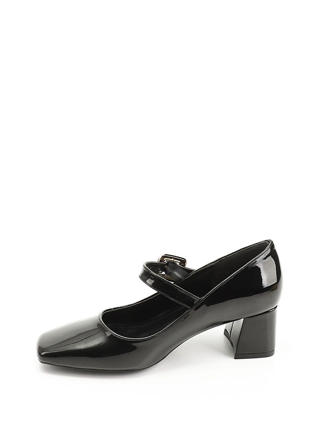 Kırmızı Kadın BAKIR-SİYAH Küt Burun Kare Ökçe Ayakkabı-2