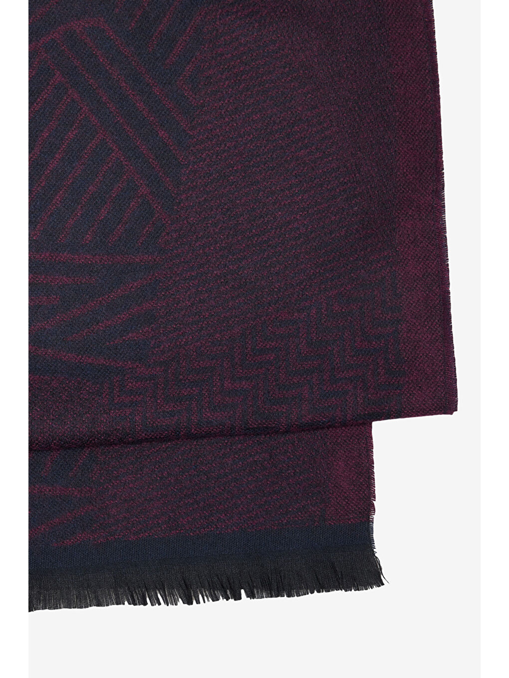 Erkek Lacivert-Bordo Desenli Standart Fit Atkı-2