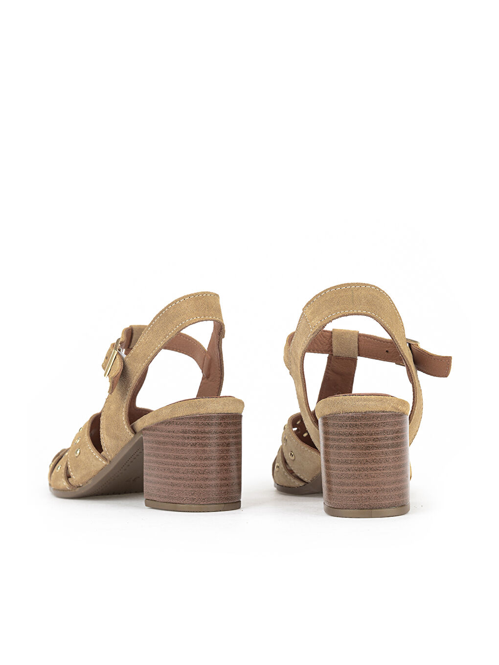 Kadın Hakiki Deri Topuklu Sandalet 1611050Z8425 Bej-2