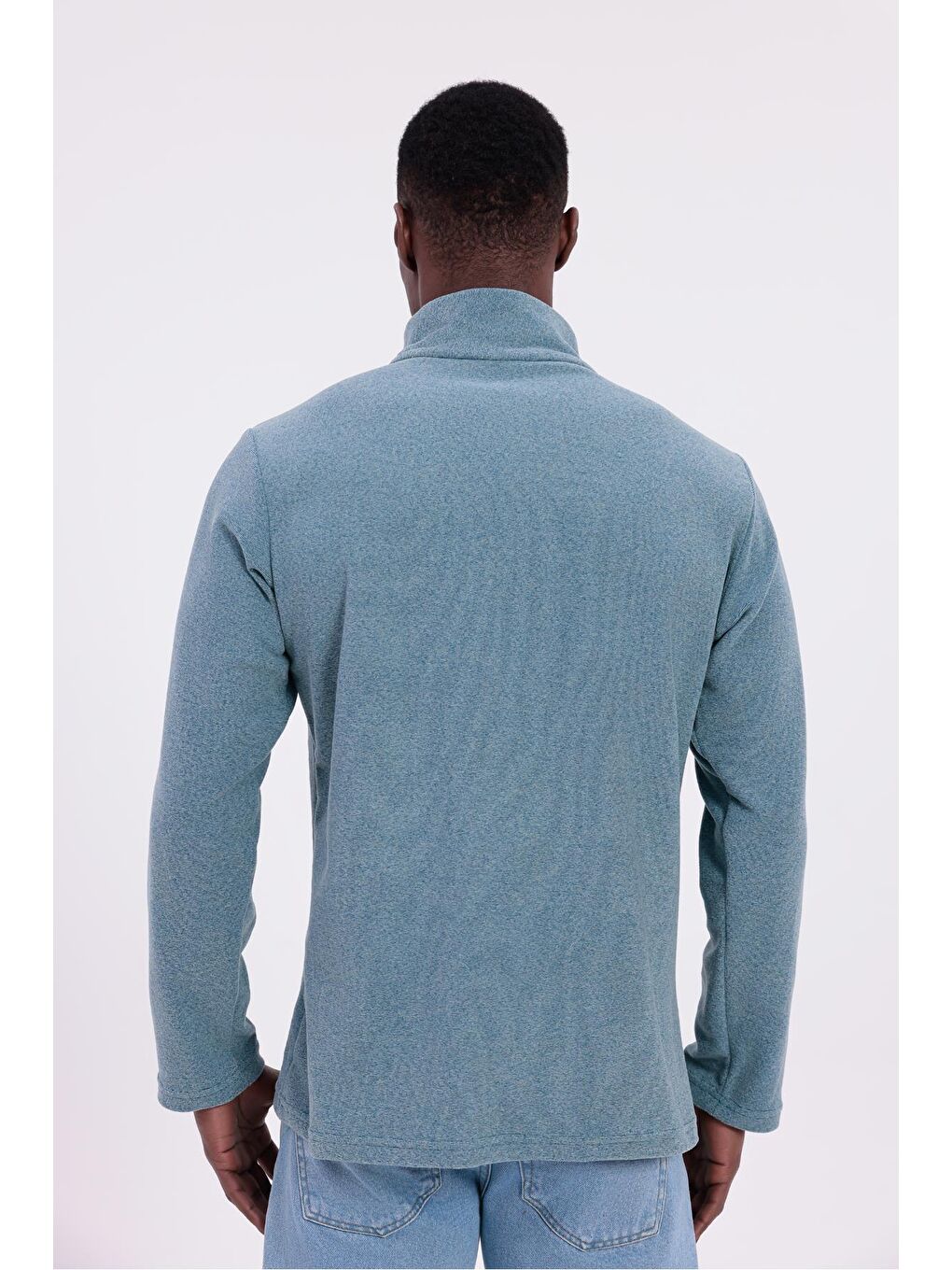 Mavi Erkek Fit Dik Yaka Yarım Fermuarlı Sweatshirt Polar-5