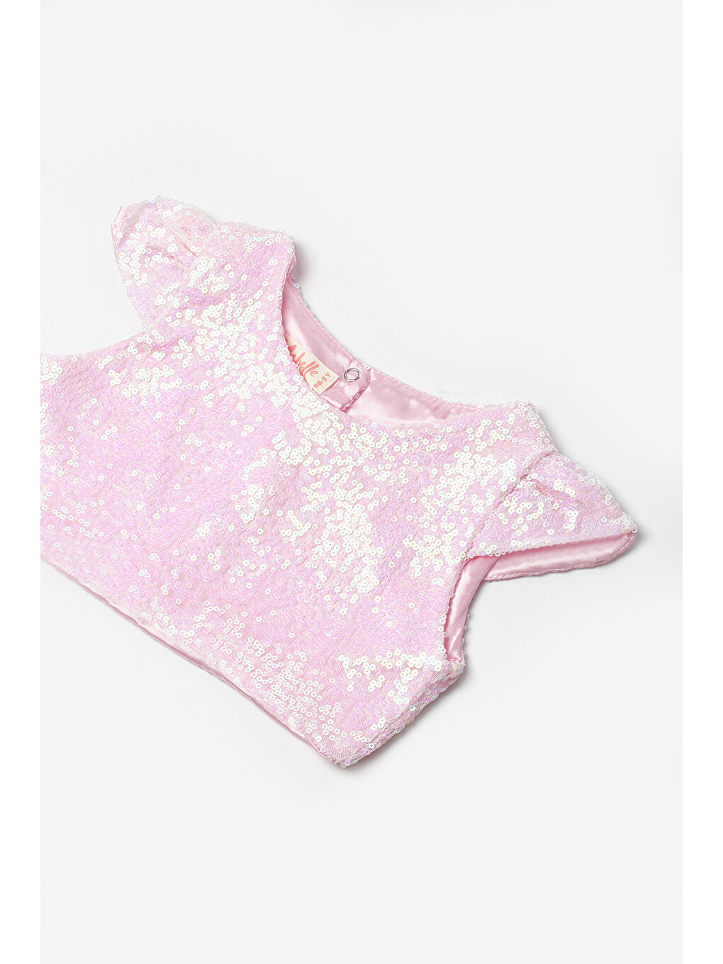 Pembe Pullu Kız Çocuk Crop Bluz-2