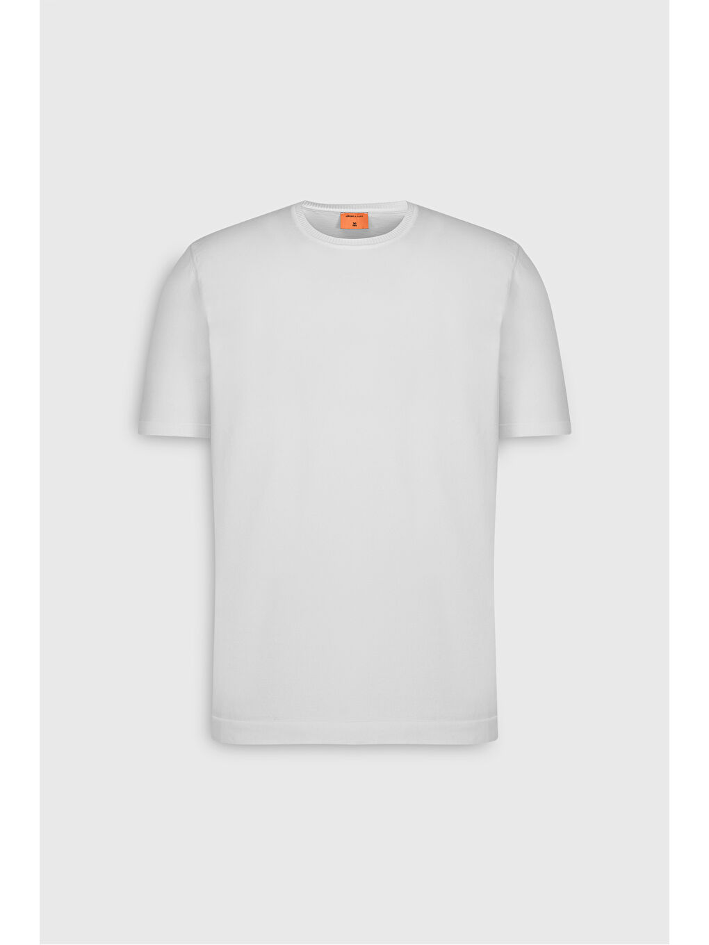 Erkek Ekru Standart Fit Normal Kesim Bisiklet Yaka Triko Tişört-5