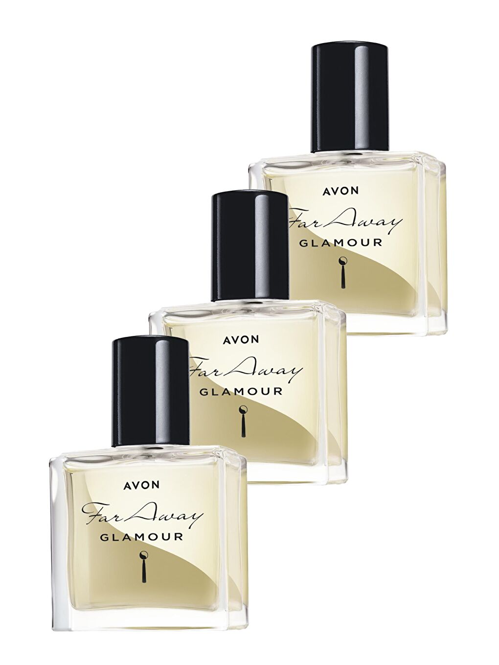 AVON Renksiz Far Away Glamour Kadın Parfüm Edp 30 Ml. Üçlü Set