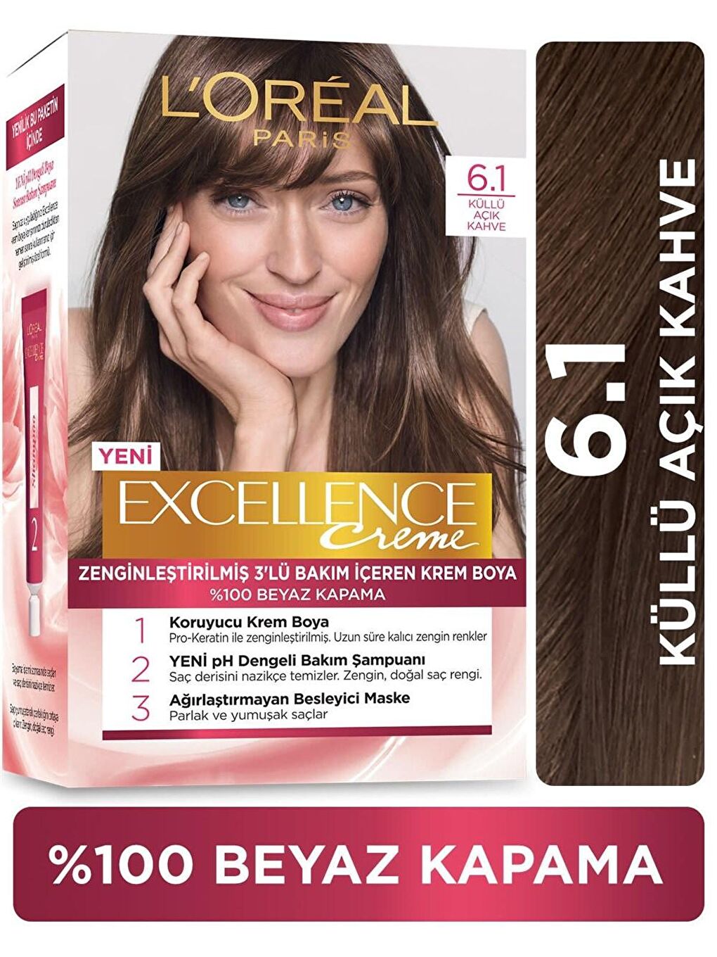 Paris Excellence Creme 6.1 Küllü Açık Kahve Saç Boyası