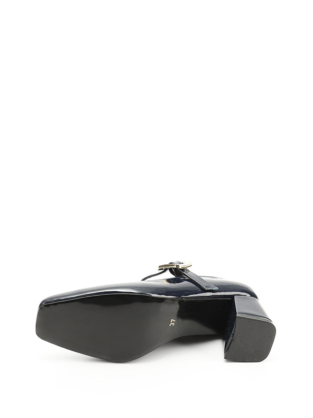 Lacivert Kadın AÇIK LACİVERT Küt Burun Kare Ökçe Ayakkabı-3