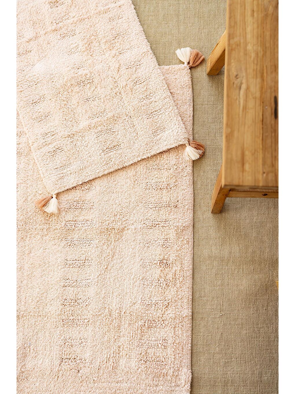 Pembe Togo 2’li Takım Banyo Paspası %100 Pamuk 40x60 + 60x90 Somon-1