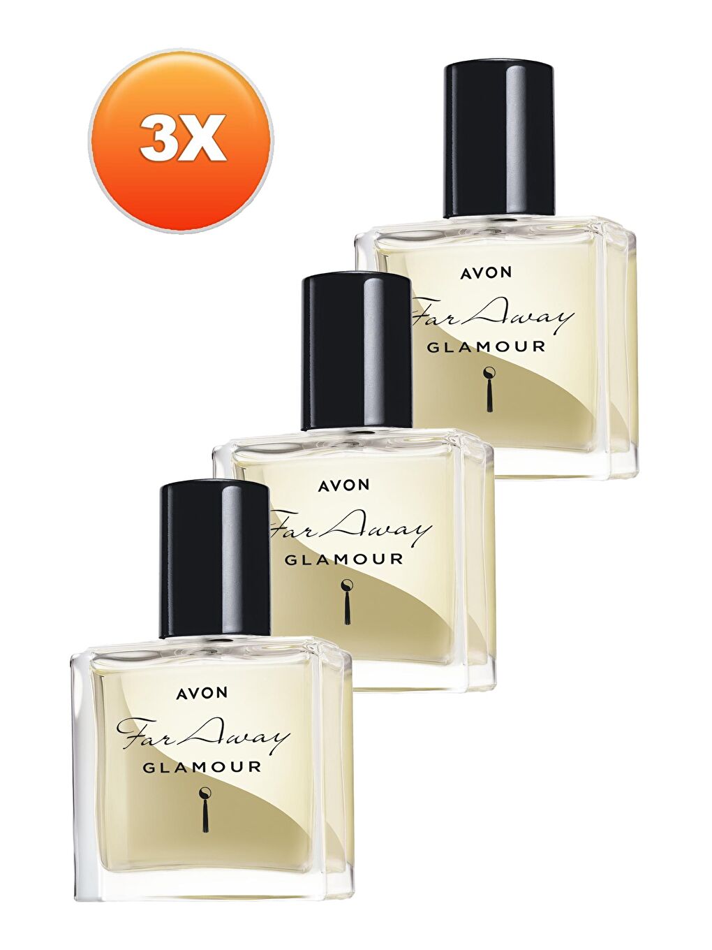 AVON Renksiz Far Away Glamour Kadın Parfüm Edp 30 Ml. Üçlü Set - 1