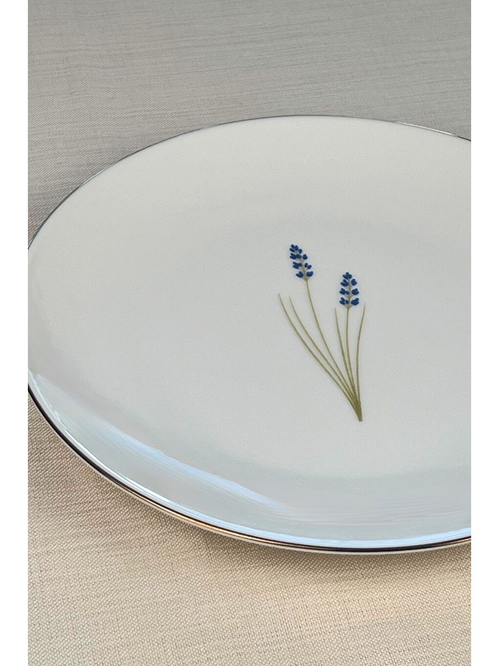 Karışık Porselen Natura Lavanta Altın Yaldız Servis Tabağı 24,50cm 6 lı-3