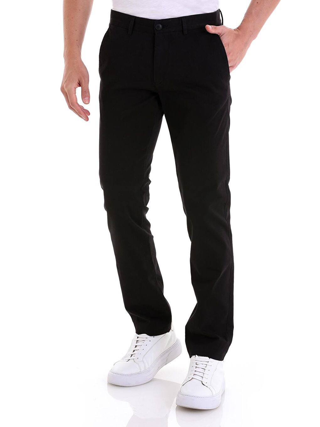 Hatemoğlu Siyah Regular Fit Düz Yandan Cepli Basic Kanvas Pantolon - 2