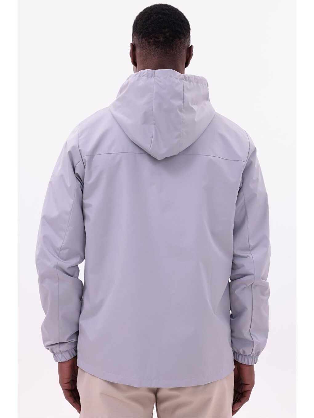 Bej Erkek Çıkarılabilir Kapüşonlu Yağmurluk-7