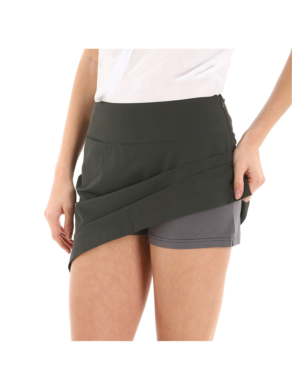 Antrasit Kadın Etek Tech WS Skort Gri-2