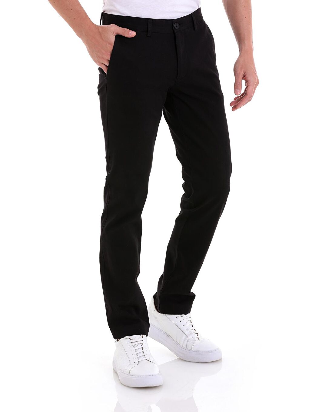 Hatemoğlu Siyah Regular Fit Düz Yandan Cepli Basic Kanvas Pantolon - 3