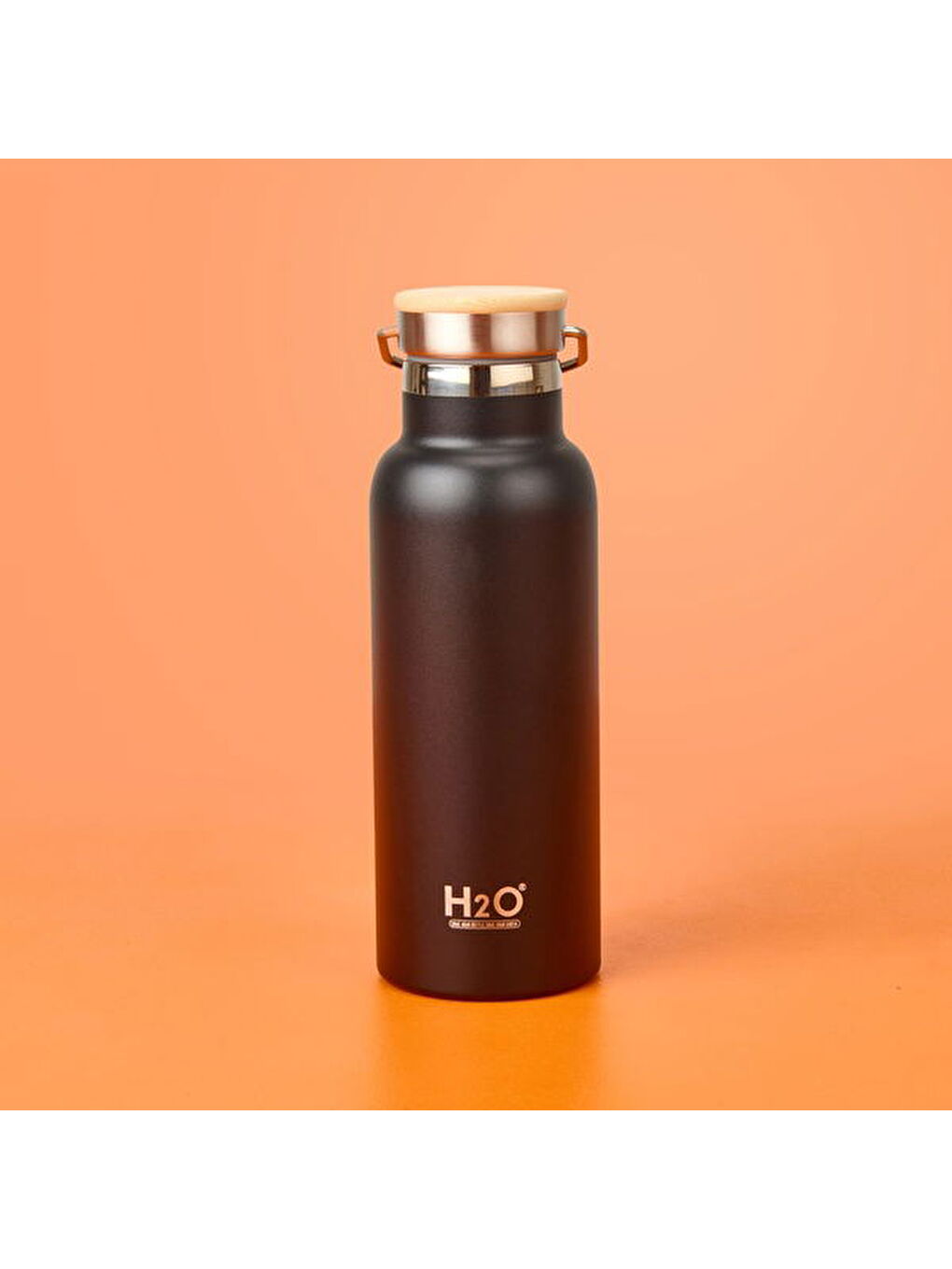 Beyaz Bambu Kapaklı Çelik Termos - Siyah / Açık Kahverengi - 500 ml-3