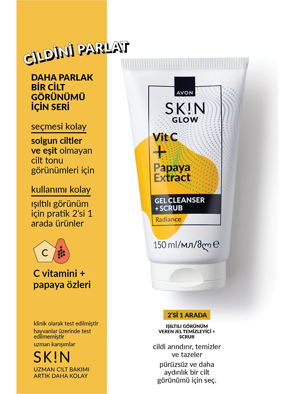 SK!N Işıltılı Görünüm Veren Jel Temizleyici + Scrub 150 Ml.-2
