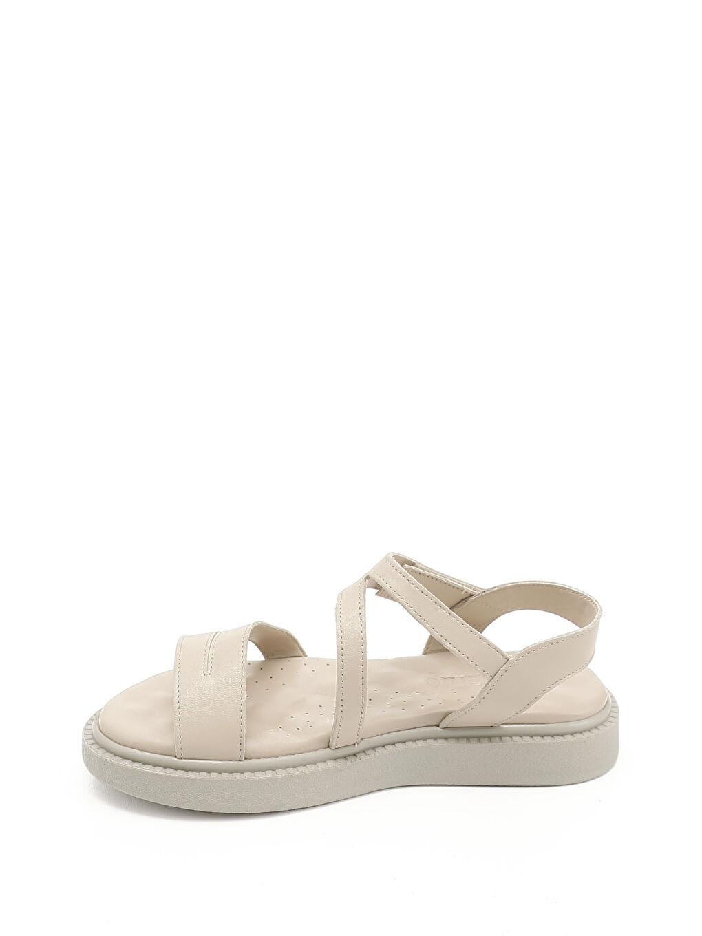 Bej Kadın BEJ-CAMEL Cırt Bantlı Hakiki Deri Comfort Sandalet-2