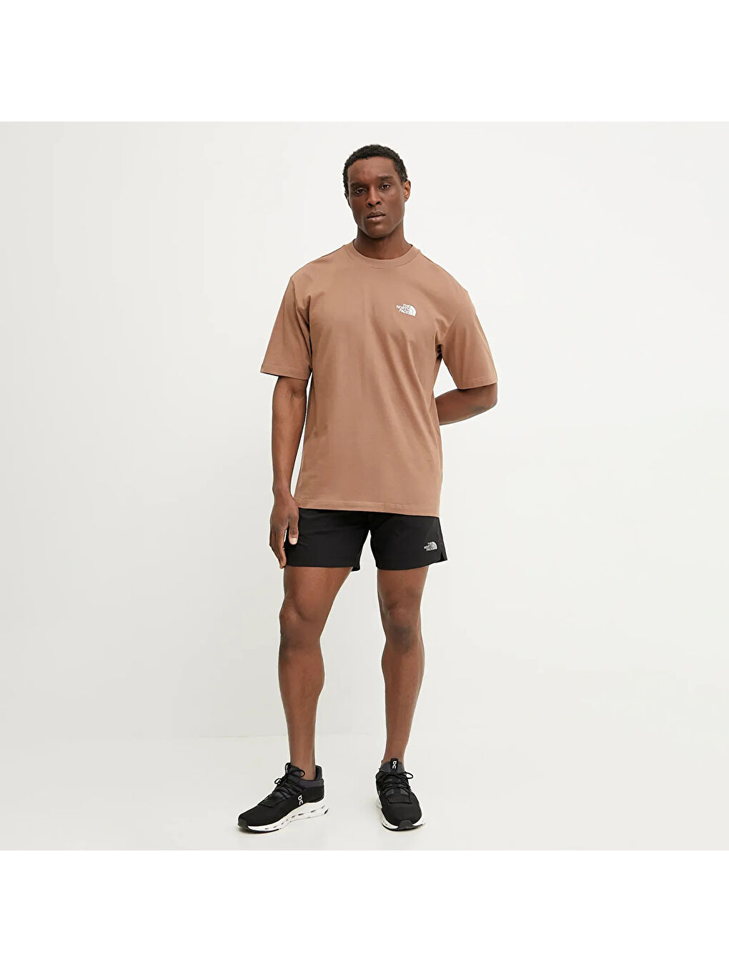 Essential Oversize Erkek Kahverengi Yuvarlak Yaka Tişört-1