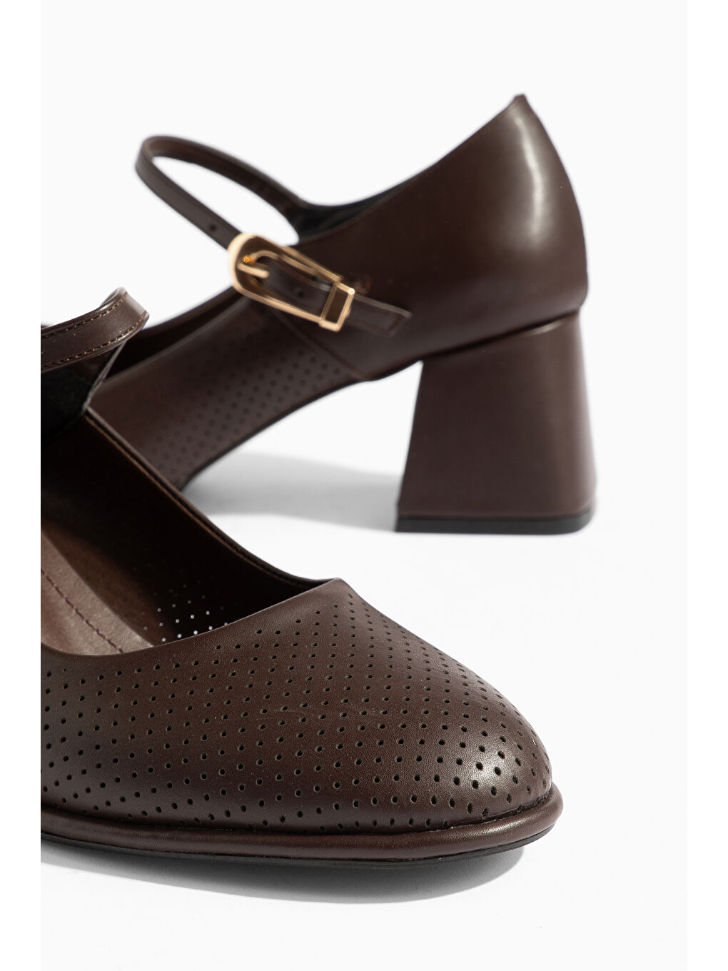 Kahverengi D5141 Günlük Ortopedik Kadın Klasik Topuklu Ayakkabı-1