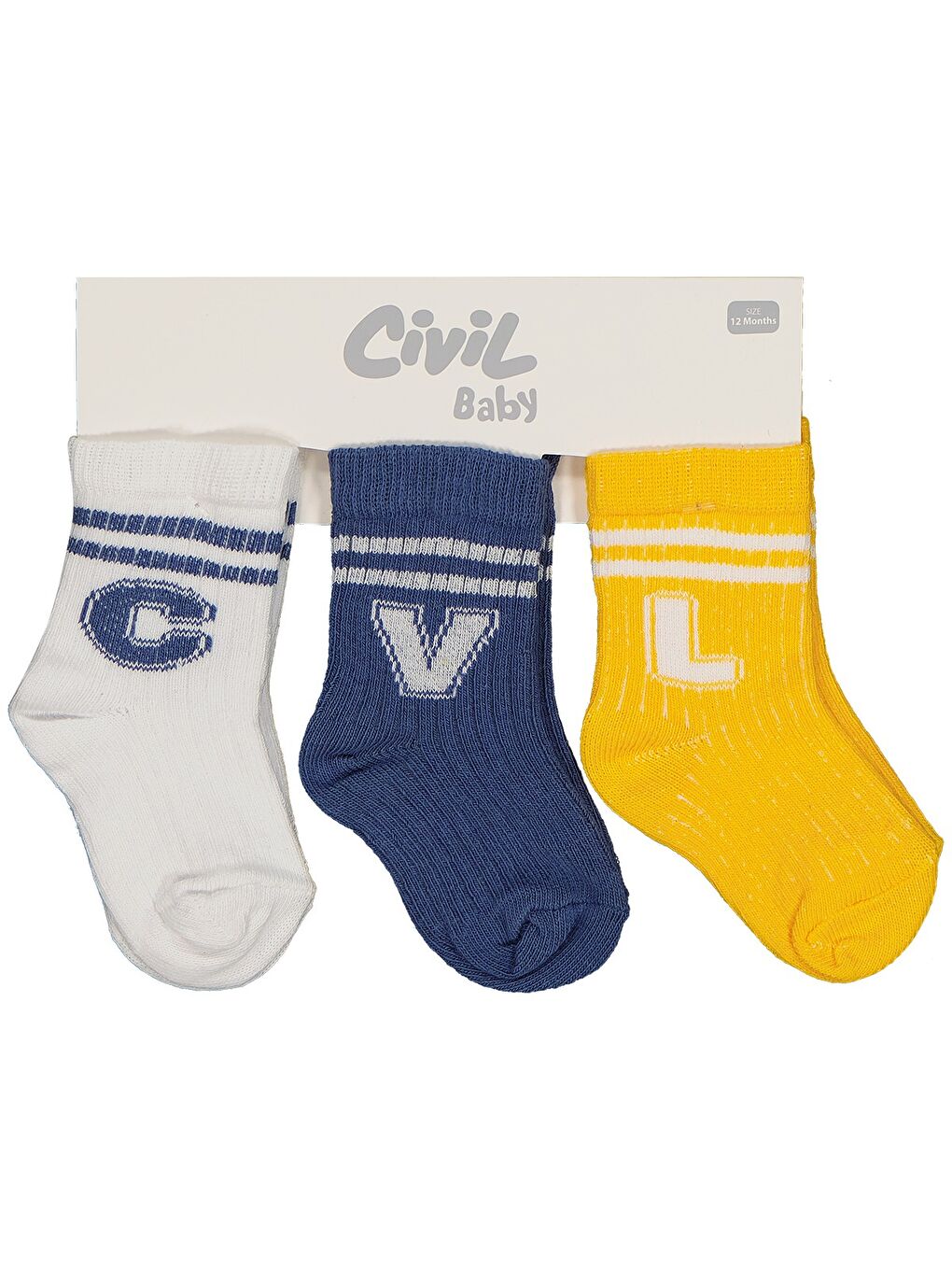 Beyaz Baby CVL 3'lü 6- Bebek Erkek Çorap Set - Standart-1