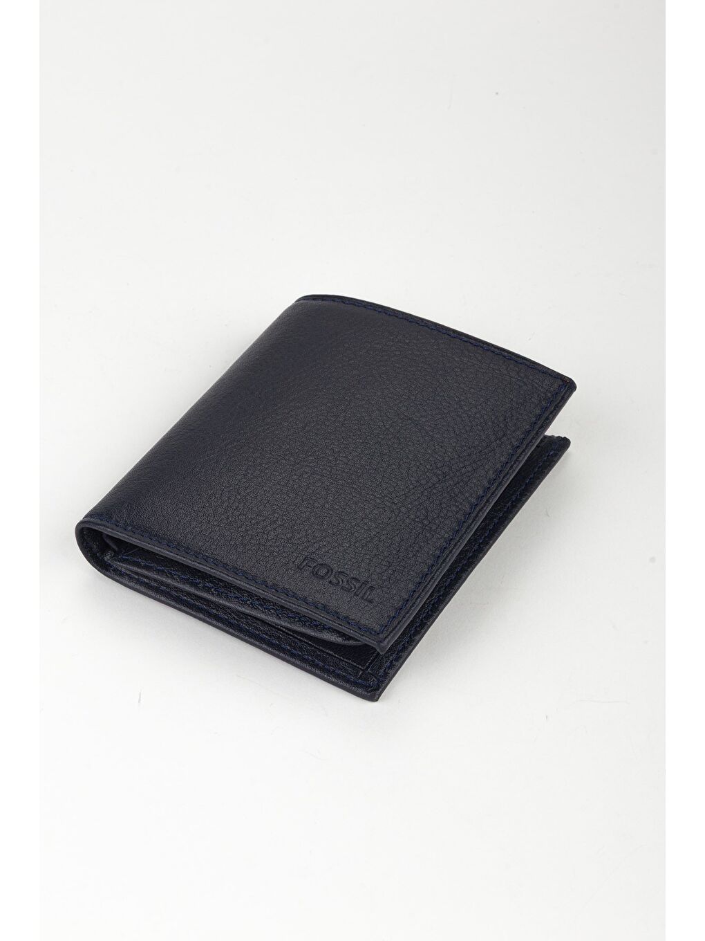 Lacivert Kutulu Hakiki Deri Küçük Boy Dikey Yapraklı El Portföyü Cüzdan-1