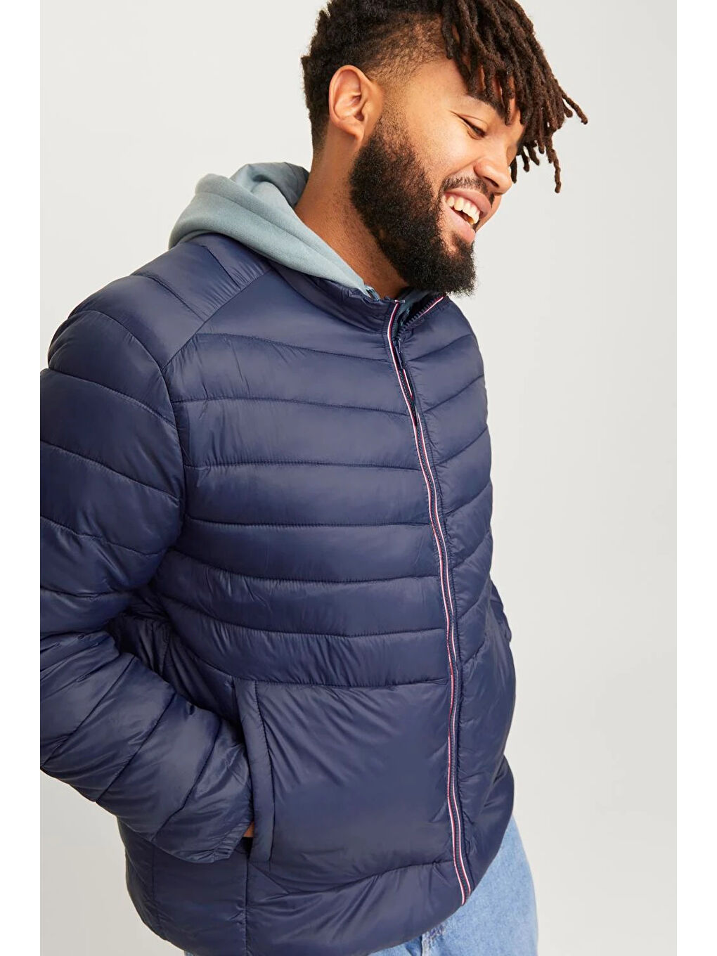 Jack & Jones Lacivert Plus Jjesprint Comfort Fit Dik Yaka Erkek Mont 12259005 - 2