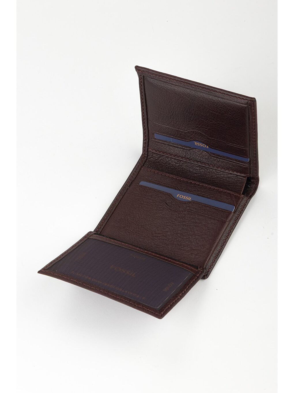 Kahverengi Kutulu Hakiki Deri Küçük Boy Dikey Yapraklı El Portföyü Cüzdan-3